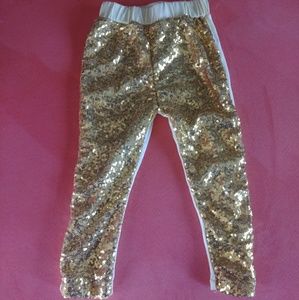 Gold and Yellow Sequin Stretch Pants 2T